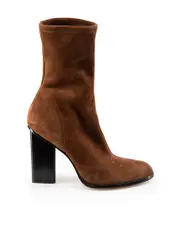 Brown Suede Leather Sock Boots