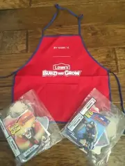 Lot Of 2 Lowe's Build And Grow: Avengers Falcon & Captain America Apron NIP Kits