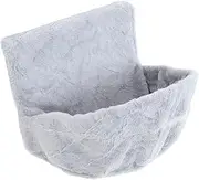 FIXOSHEE Cat Window Hammock Grey Plush Hanging Cat Bed with Removable Cover Space Saving Design Warm and Comfortable for Spaces