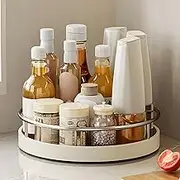 360° Rotating Lazy Susan Organizers,Turntable Spice Rack Organisers,10in Non-Slip Multifunctional Spice Rotating Storage Rack for Kitchen,Pantry, Table,Bathroom,Closet Organizers (Large-2, 25cm, 1)