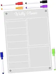 Uonlytech 1 Dry Erase Calendar Fridge Whiteboard Month Planner for Daily Scheduling Portable Kitchen Organization Tool with Whiteboard Pens