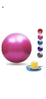New Black Yoga Ball & Hand Air Pump Anti-Burst Exercise Balance Stability 65cm