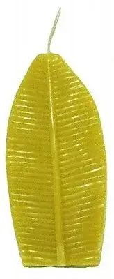 Large 23cm Green Candle Banana Leaf Table Centrepiece Present Tropical Flower