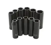 Performance Tools M593DB 1/2in. Metric Impact Socket Set - Shallow