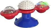 Fun Cat Windmill Treat Dispenser | Pet Treat Leaking Rotating Windmill with Suction Cup,Interactive Slow Feeder Trainer, Funny Kitten Toys for Friends, Families