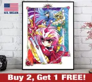 Magic Knight Rayearth Poster 18" x 24" Print Clamp 90s Anime Wall Art Decor 3
