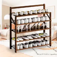 在飛比找松果購物優惠-【現貨】免安裝5層木頭鞋架 免組裝 鞋櫃 鞋子收納 (4.4