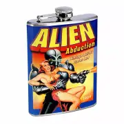 Vintage Alien Abduction D1 Flask 8oz Stainless Steel Hip Drinking Whiskey