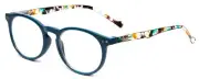 Calabria MDR8003 Round Reading Glasses +0.75 Teal Green Women Single Power Reade