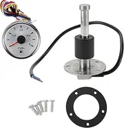 X AUTOHAUX Fuel Sending Unit and Gauge Kit Boat Fuel Sending Unit Marine Fuel Sender Unit Metal 3.94" 1 Set Silver Tone Black White 0-190 Ohm