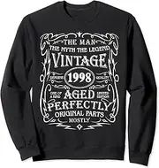 [X.Style] 25 Year Old Vintage 1998 Man Myth Legend 25th Birthday Sweatshirt ds550 Sweatshirt (S) Black