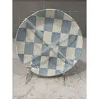 Set 4 Checkered 6.5” Blue Melamine Plates Plate Shiny Finish Appetizer Side