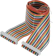 uxcell 1 Pcs 40 Pin Flat Rainbow Ribbon Cable FC/FC Female Connector 3.3FT 2.54mm Pitch Breadboard Jumper Wires for Electronic Projects