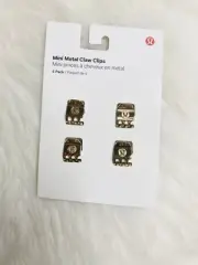Lululemon Mini Metal Claw Clips 4 Pack Gold New