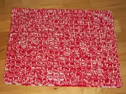 New Uniq Handmade Crochet 16x21 Rectangle Table Runner Mat Centerpc White Red