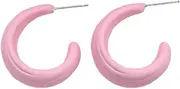 [リキシマウケ] Simple Elegant Earrings Women Stud Earrings 1 Pair Candy Color C-shaped Ear Studs Earrings Geometric Circle Lightweight Jewelry Gift