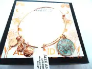 Alex and Ani YOU ARE ENOUGH Shiny Rose Charm Bangle New W/Tag Card & Box