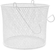 [Seymour's] Round Mesh Hanging Peg Basket - White | Durable Clothes Peg Storage Organiser for Indoor & Outdoor Use
