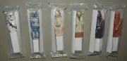 6 Star Wars pens - General Mills promo - Jango, Kenobi, Yoda, Vader, Chewbacca