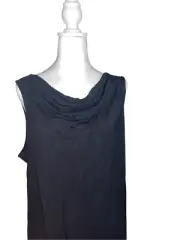 Susan Graver Womens 2X Essentials Rayon Spandex Drape Neck Tank Top Black NWT