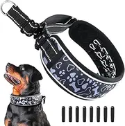 Duckygoo No Pull Dog Training Collar - Adjustable Martingale Slip Collar with Heavy Duty Metal Buckle & Reflective Widened Nylon for Small Medium Large Dogs - Use for Walking, Hunting & Training,L