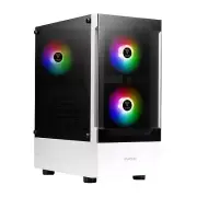Gamdias TALOS E3 White Mid Tower Gaming case with 3 Built-in 120mm ARGB Fans,...