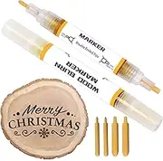 Wooden Burning Marker, 2PCS Scorch Pen for Wood, Double Sided Art Paste Marker, Accurately & Easily Burn Designs on Crafts, Suitable for Beginners DIY