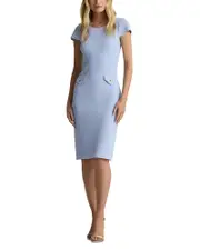 St. John Mixed Flatback Rib Knit Dress