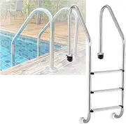 Swimming Pool Ladder,Stainless Steel Pool Stairs,2/3 Steps Pool Step with Handrails,for Hot Spring Water Park Fish Pond(3-Steps1.2mm)