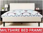 WILTSHIRE KING SINGLE DOUBLE QUEEN KING SIZE GREY / LIGHT BEIGE FABRIC BED FRAME