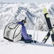 Ski Boot Bag Ski Travel Backpack Waterproof 50L Snowboard Ski Boots Helmet White