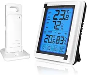 JSEIAJB Touch Screen Weather Station + Outdoor Forecast Backlight Thermometer Hygrometer Weather Station