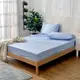 La Belle 雙人 200織純棉素色床包枕套 3件組 150公分 X 186公分 藍