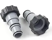 Pool Hose Adapter A with Collar for Intex Threaded Connection Pump, Converts 1.5 & 1.25-inch Hoses (2 Pack