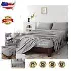 Luxurious 100% Egyptian Cotton King Size Sheets Set - Extra Deep Pocket 4Pcs