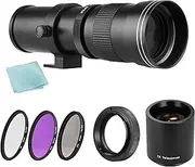 GUYOS Camera MF Super Telephoto Zoom Lens F/8.3-16 420-800mm T Mount +/CPL/FLD Filters Set +2X 420-800mm Teleconverter Lens + T2-AF Adapter Ring forAF Mount A900/ A850/ A700/ A580/ A560/ A550/