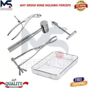 Hay Grove Bone Holding Forceps Orthopedic Instruments Set of 4pcs With Mash Tray