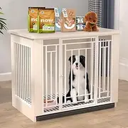 Dog Crates Furniture, 38 Inch Wooden Dog Crate, Dog Crates For Medium Dogs Furniture With Multi-Purpose Removable Tray, Modern Dog Kennel Indoor For Dogs Up To 70lb
