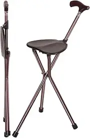 Walking Stick Chair Combo, Folding Walking Cane, Switch Sticks Lightweight Adjustable Medical Foldable Cane with Seat, Kensington
