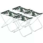 4x Banana Leaf Folding Canvas Camping Stools Portable Outdoor Fishing Seat