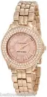 NEW ANNE KLEIN ROSE GOLD TONE+MOP,CRYSTAL,ROMAN NUMERAL DIAL WATCH 10/9536RMRG