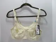 Bali Bra Womens 38C Ivory Underwire Shirt Hook Eye Back Adjustable Straps