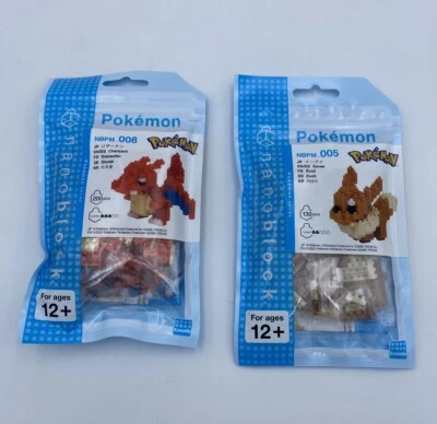 Set Of 2 Nanoblock Pokémon Building Blocks Charizard & Eevee