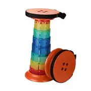 Portable Telescoping Stool Adjustable Plastic Stools Rainbow - Orange