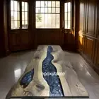 Black Epoxy Resin Center Dining TableTop Handmade Furniture Wood Console Desk De