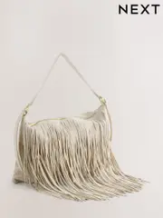 Bone Leather Fringe Boho Shoulder Bag (F02723) | $161