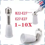 B22 to E27 / E27 to E27 Extension Extender LED Light Bulb Lamp Socket Converters