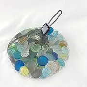 Lylac Flat Round Frosted Glass Beads for Vase Deco, 300 g, 2 cm Size, Assorted