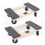 MaxWorks 50856 1320 lbs Capacity Hardwood Furniture Moving Dolly,2Pk DAMAGED BOX