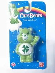 2004 Care Bears Good Luck Bear 3” Posable Green Lucky Clover in Orginal Package